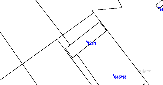 Parcela st. 450/1 v KÚ Modřišice, Katastrální mapa