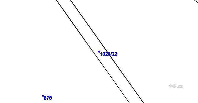 Parcela st. 1028/22 v KÚ Modřišice, Katastrální mapa