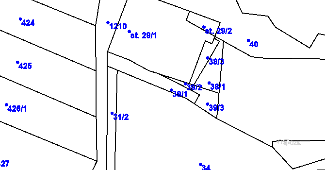 Parcela st. 39 v KÚ Čmelíny, Katastrální mapa