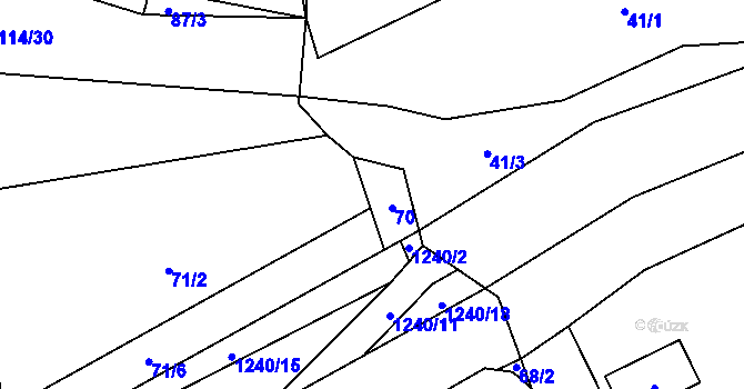 Parcela st. 71/4 v KÚ Čmelíny, Katastrální mapa
