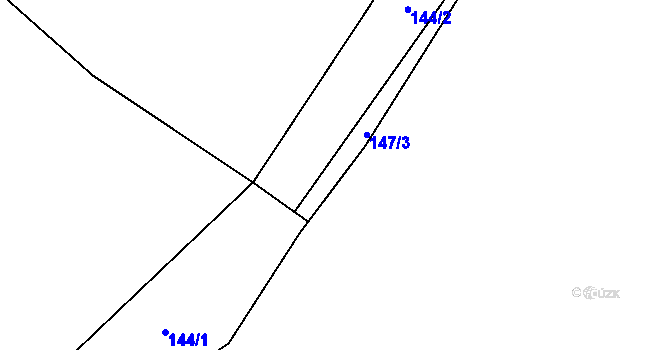 Parcela st. 144 v KÚ Čmelíny, Katastrální mapa