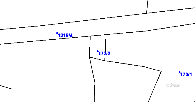 Parcela st. 172/2 v KÚ Čmelíny, Katastrální mapa