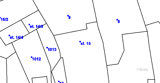 Parcela st. 15 v KÚ Mohelnice u Nepomuka, Katastrální mapa