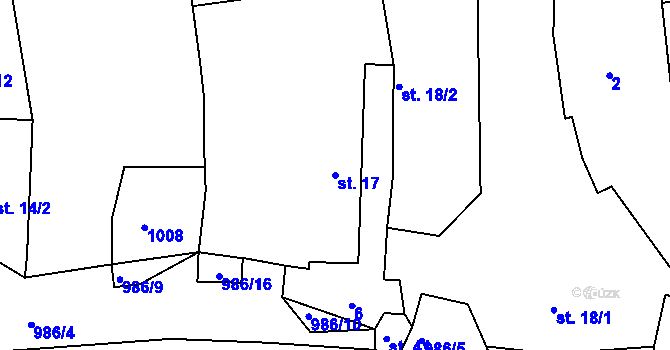 Parcela st. 17 v KÚ Mohelnice u Nepomuka, Katastrální mapa