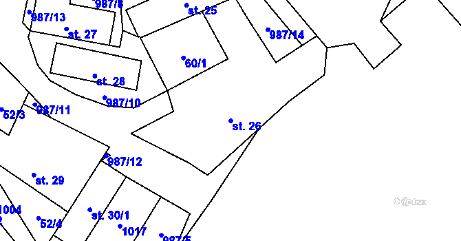 Parcela st. 26 v KÚ Mohelnice u Nepomuka, Katastrální mapa