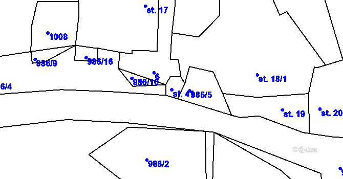 Parcela st. 41 v KÚ Mohelnice u Nepomuka, Katastrální mapa