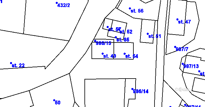 Parcela st. 49 v KÚ Mohelnice u Nepomuka, Katastrální mapa