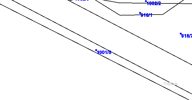 Parcela st. 1001/5 v KÚ Mohelnice u Nepomuka, Katastrální mapa