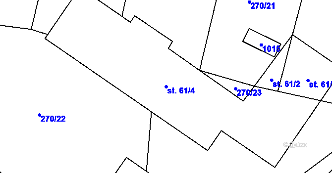 Parcela st. 61/4 v KÚ Mohelnice u Nepomuka, Katastrální mapa