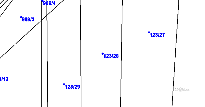 Parcela st. 123/28 v KÚ Mohelnice u Nepomuka, Katastrální mapa