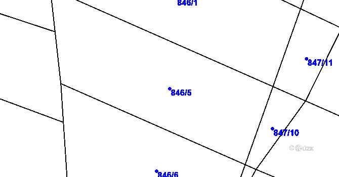 Parcela st. 846/5 v KÚ Mohelnice u Nepomuka, Katastrální mapa