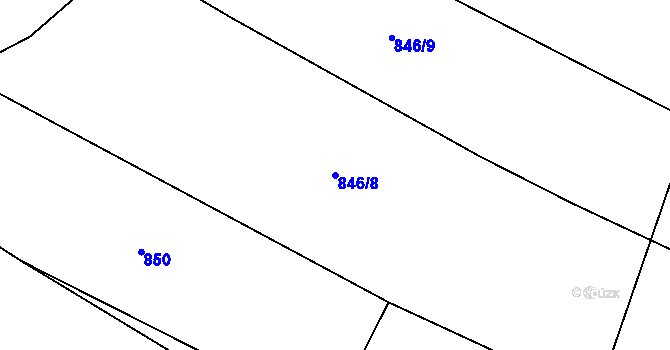 Parcela st. 846/8 v KÚ Mohelnice u Nepomuka, Katastrální mapa