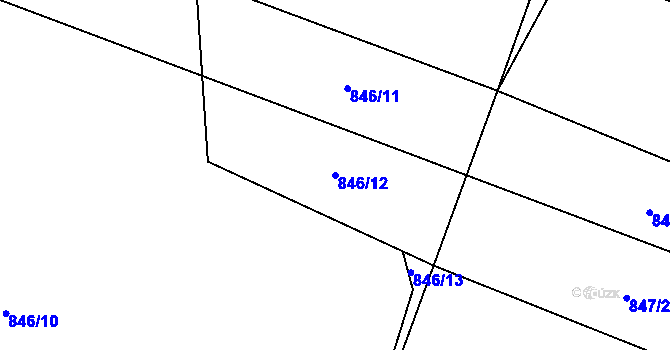 Parcela st. 846/12 v KÚ Mohelnice u Nepomuka, Katastrální mapa