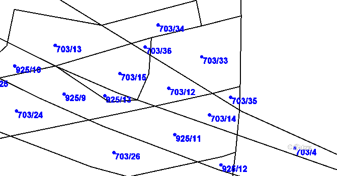 Parcela st. 703/12 v KÚ Třebčice, Katastrální mapa