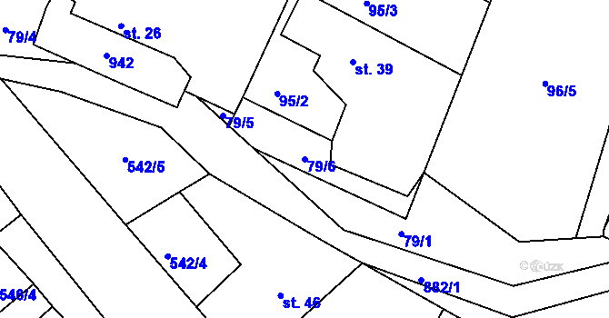 Parcela st. 79/6 v KÚ Třebčice, Katastrální mapa
