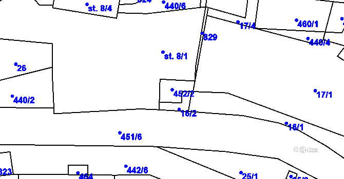 Parcela st. 452/2 v KÚ Víska, Katastrální mapa