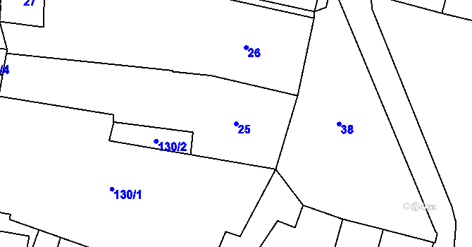 Parcela st. 25 v KÚ Mohelnice, Katastrální mapa
