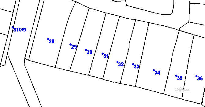 Parcela st. 31 v KÚ Mohelnice, Katastrální mapa