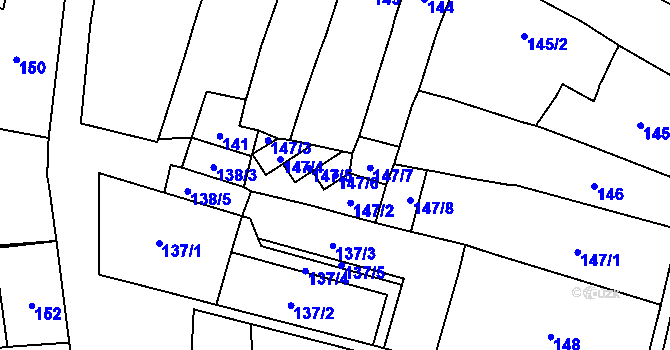 Parcela st. 147/6 v KÚ Mohelnice, Katastrální mapa
