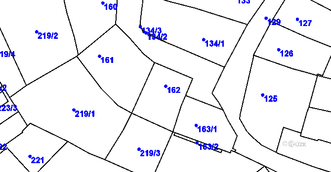 Parcela st. 162 v KÚ Mohelnice, Katastrální mapa