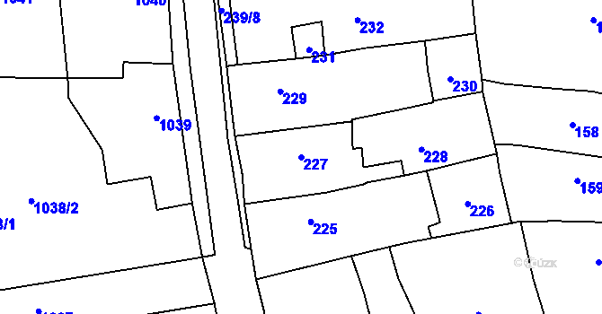 Parcela st. 227 v KÚ Mohelnice, Katastrální mapa