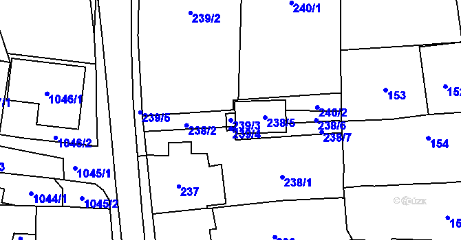 Parcela st. 239/3 v KÚ Mohelnice, Katastrální mapa