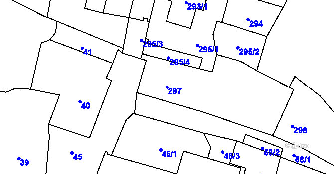 Parcela st. 297 v KÚ Mohelnice, Katastrální mapa