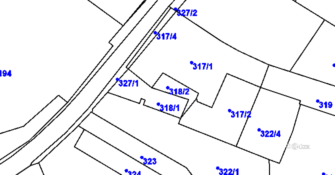 Parcela st. 318/2 v KÚ Mohelnice, Katastrální mapa