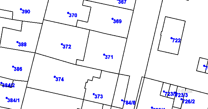 Parcela st. 371 v KÚ Mohelnice, Katastrální mapa