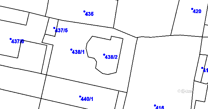 Parcela st. 438/2 v KÚ Mohelnice, Katastrální mapa