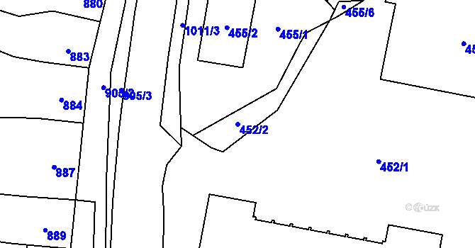Parcela st. 452/2 v KÚ Mohelnice, Katastrální mapa
