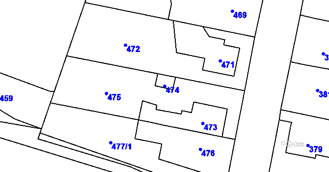 Parcela st. 474 v KÚ Mohelnice, Katastrální mapa