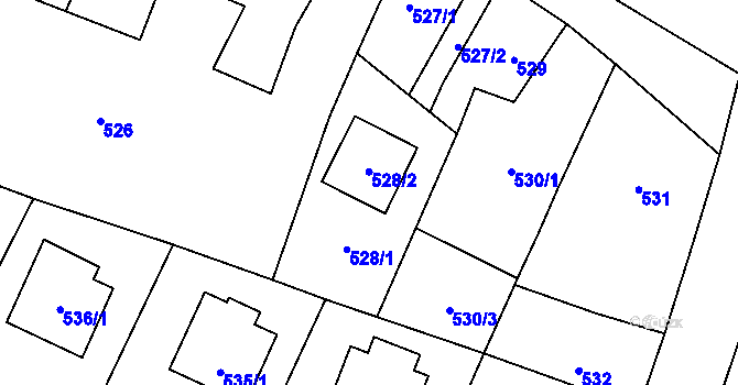 Parcela st. 528 v KÚ Mohelnice, Katastrální mapa
