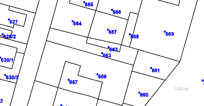 Parcela st. 662 v KÚ Mohelnice, Katastrální mapa