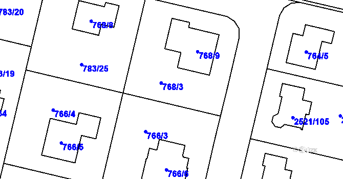 Parcela st. 767 v KÚ Mohelnice, Katastrální mapa