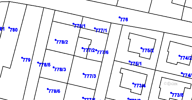 Parcela st. 777/6 v KÚ Mohelnice, Katastrální mapa