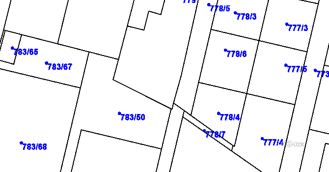 Parcela st. 783/2 v KÚ Mohelnice, Katastrální mapa