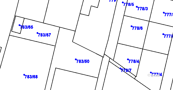 Parcela st. 783/7 v KÚ Mohelnice, Katastrální mapa