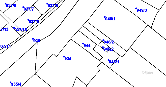 Parcela st. 944 v KÚ Mohelnice, Katastrální mapa