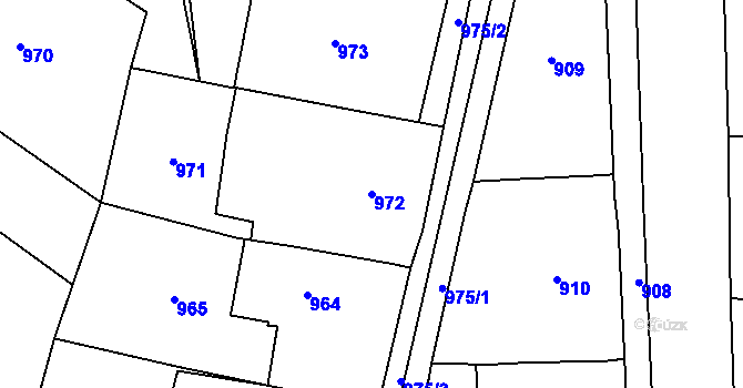 Parcela st. 972 v KÚ Mohelnice, Katastrální mapa