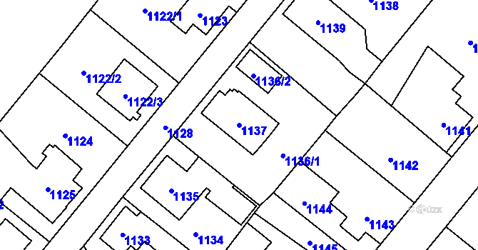 Parcela st. 1137 v KÚ Mohelnice, Katastrální mapa