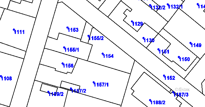 Parcela st. 1154 v KÚ Mohelnice, Katastrální mapa