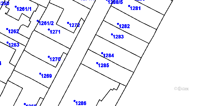 Parcela st. 1284 v KÚ Mohelnice, Katastrální mapa