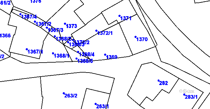 Parcela st. 1369 v KÚ Mohelnice, Katastrální mapa