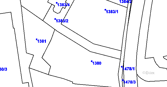 Parcela st. 1383/3 v KÚ Mohelnice, Katastrální mapa