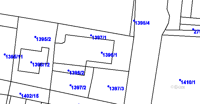 Parcela st. 1396 v KÚ Mohelnice, Katastrální mapa