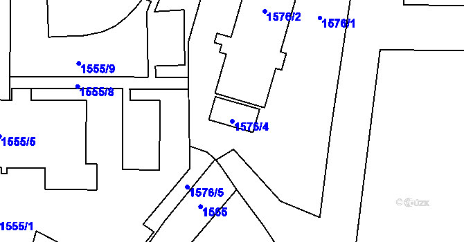 Parcela st. 1576/4 v KÚ Mohelnice, Katastrální mapa