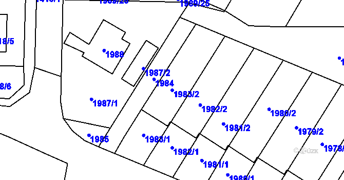 Parcela st. 1983/2 v KÚ Mohelnice, Katastrální mapa
