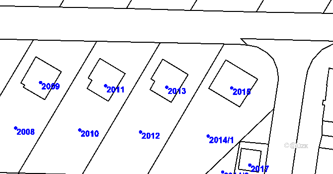 Parcela st. 2013 v KÚ Mohelnice, Katastrální mapa