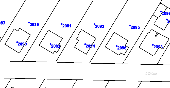 Parcela st. 2094 v KÚ Mohelnice, Katastrální mapa